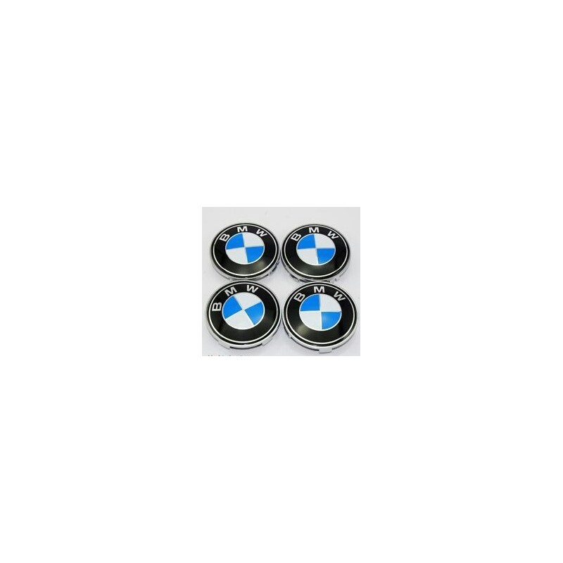 4X LOGO JANTE BMW BLEU ET BLANC 68 MM E39 E46 X5 E38 E90 E91 E92 E93 Z3 Z4 E53 E65 X3 M3 M5 E90 E36 ETC...