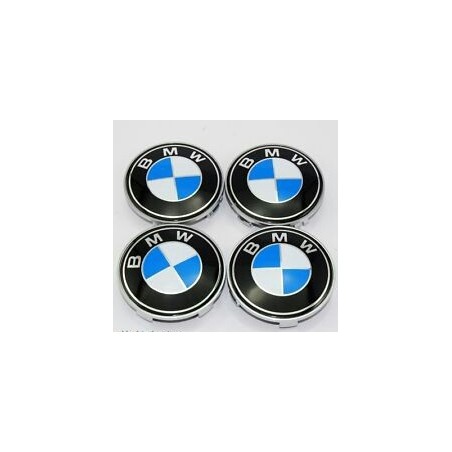 4X LOGO JANTE BMW BLEU ET BLANC 68 MM E39 E46 X5 E38 E90 E91 E92 E93 Z3 Z4 E53 E65 X3 M3 M5 E90 E36 ETC...