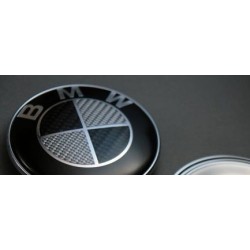 2X LOGO COFFRE & CAPOT BMW e39 e46 x5 e53 e36 z3 z4 e38 etc CARBON NOIR