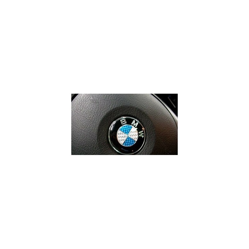 BMW LOGO VOLANT CARBON BLEU E39 E46 X5 E38 E90 E91 E92 E93 Z3 Z4 E53 E65