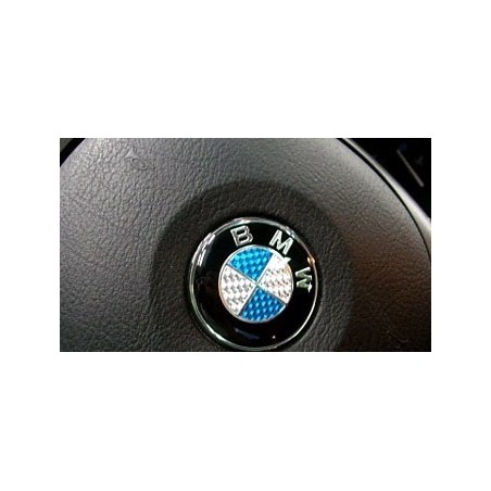 BMW LOGO VOLANT CARBON BLEU E39 E46 X5 E38 E90 E91 E92 E93 Z3 Z4 E53 E65