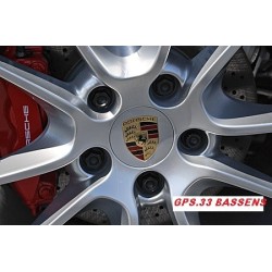 KITS LOGO JANTE 76MM GRIS ARGENT PORSCHE 911 996 CARRERA BOXSTER CAYENNE 997