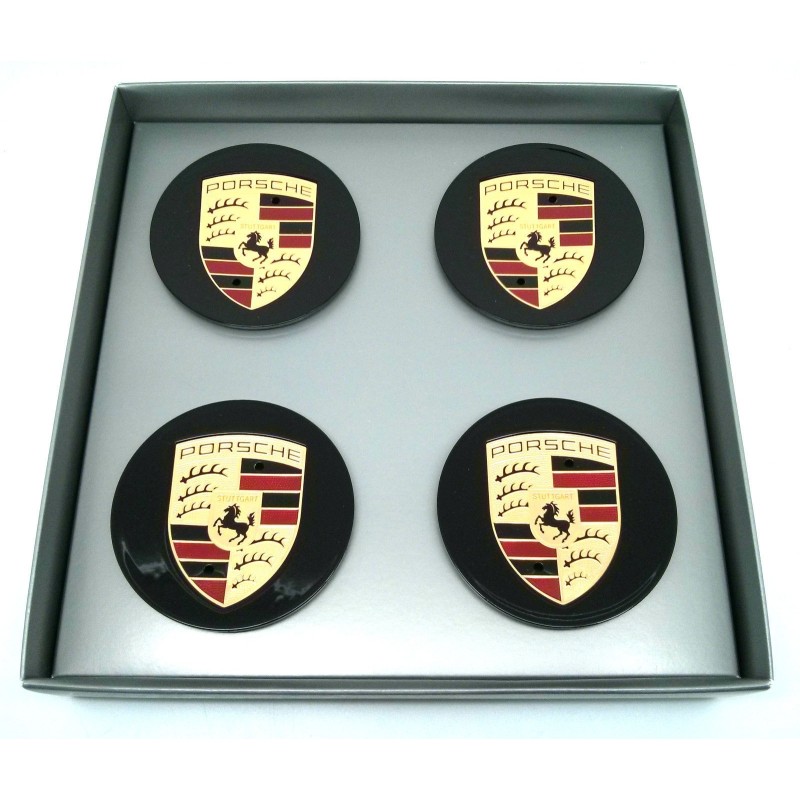 KITS LOGO JANTE NOIR 76MM PORSCHE 911 996 CARRERA BOXSTER CAYENNE 997