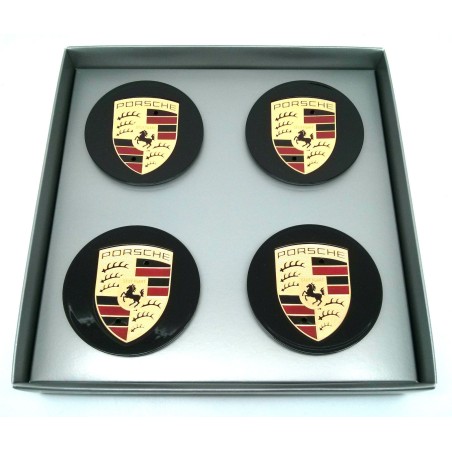 KITS LOGO JANTE NOIR 76MM PORSCHE 911 996 CARRERA BOXSTER CAYENNE 997