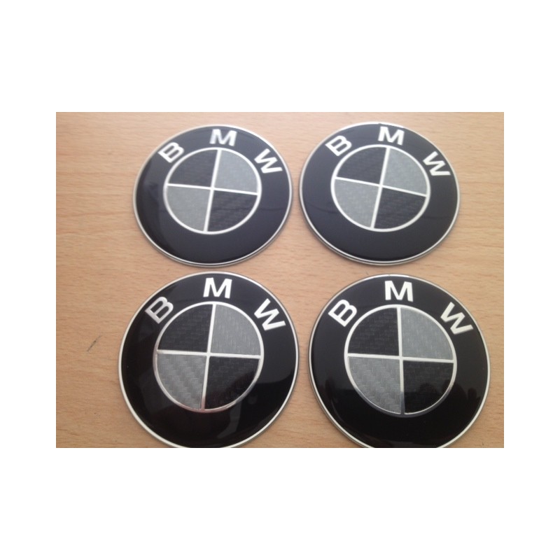 4X LOGO JANTE BMW CARBON NOIR 65 MM E39 E46 X5 E38 E90 E91 E92 E93 Z3 Z4 E53 E65 X3 M3 M5 E90 E36 ETC...