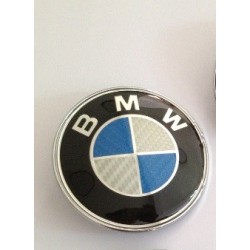 1X LOGO COFFRE OU CAPOT BMW CARBON BLEU E39 E46 X5 E38 E90 E91 E92 E93 Z3 Z4 E53 E65