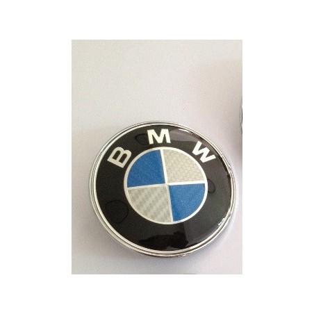 1X LOGO COFFRE OU CAPOT BMW CARBON BLEU E39 E46 X5 E38 E90 E91 E92 E93 Z3 Z4 E53 E65